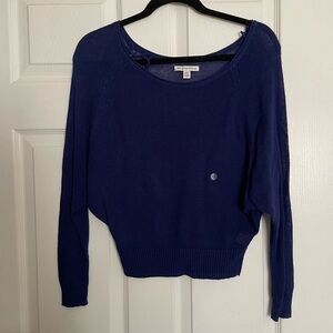 American Eagle Outfitters Royal Blue Crew Neck Cropped Sweater